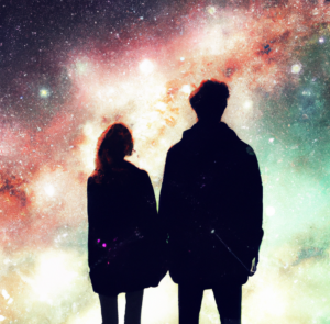 Couple looking at the univers