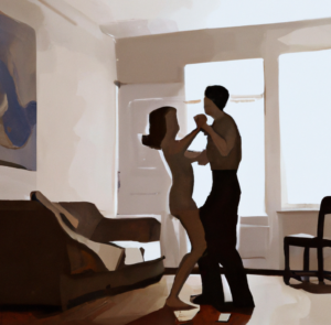Couple dancing in their living room - Affordable date ideas