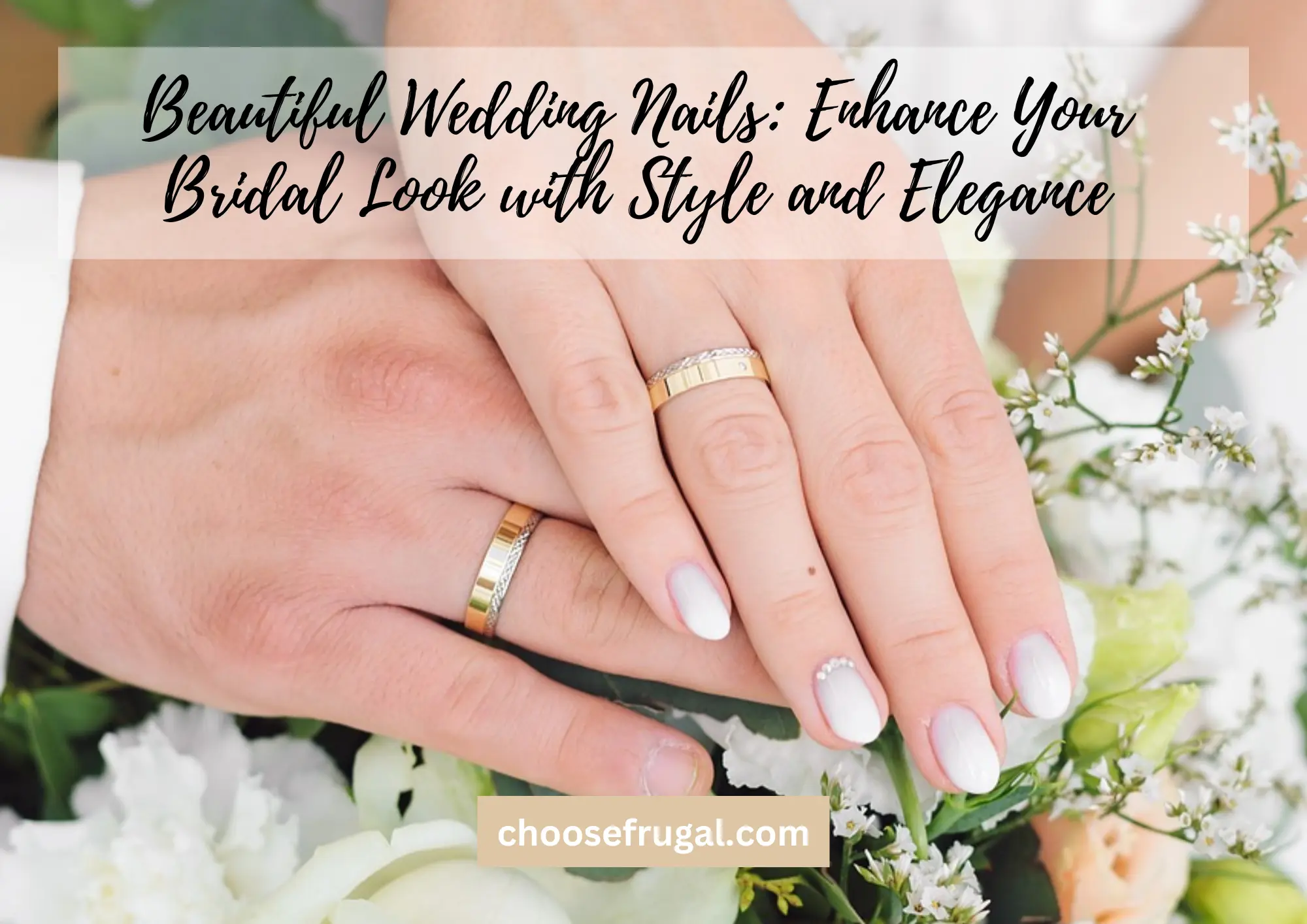 Wedding Nails. Bride and groom hands